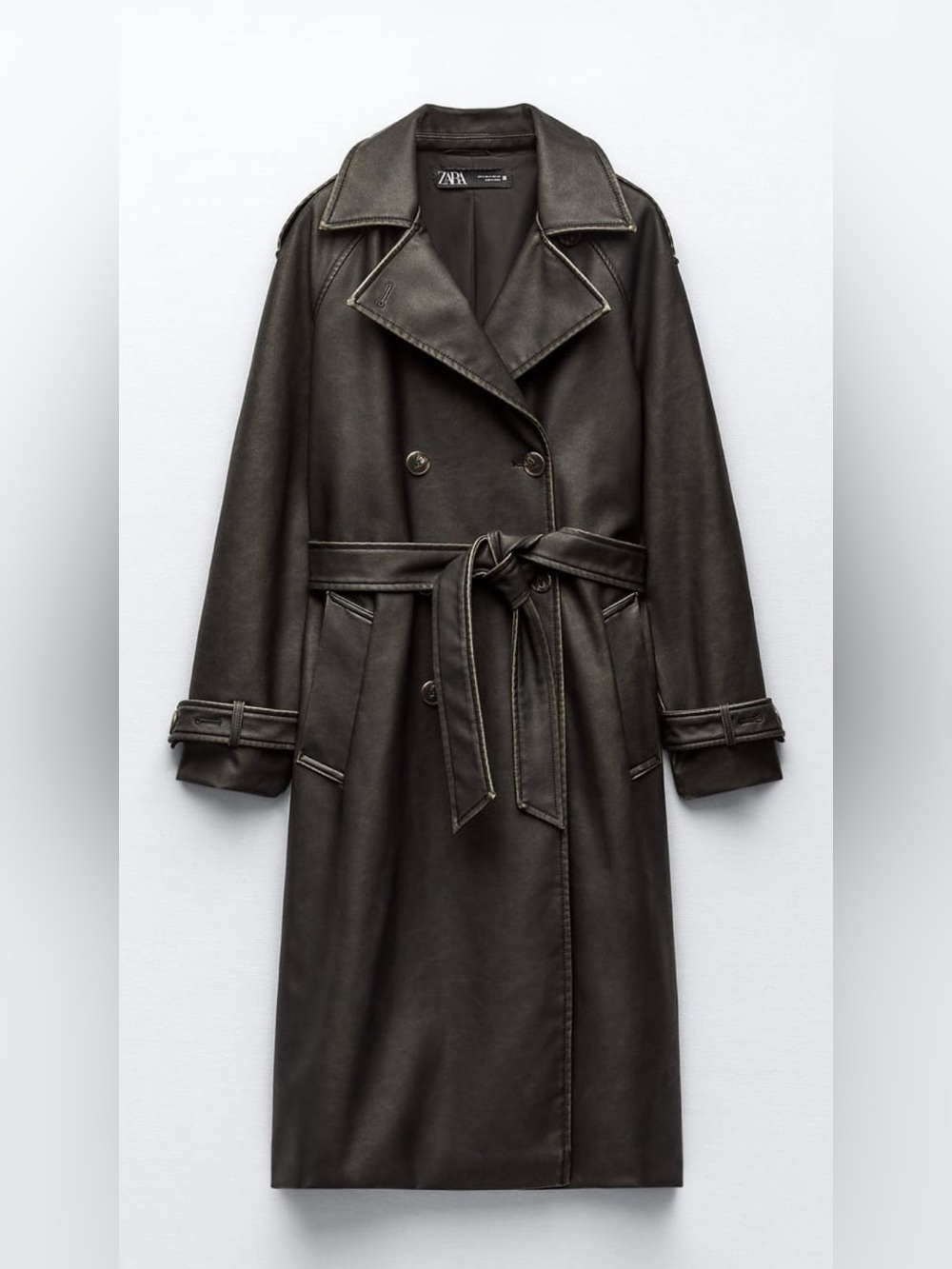 Zara Faux Leather Trench Coat